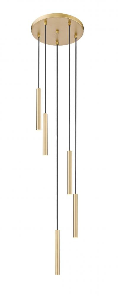 Z-Lite Forest 5 Light Chandelier in Brushed Nickel Finish Model: 919MP12-5R-BN-LED