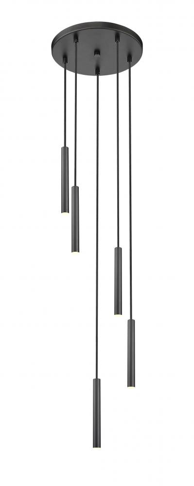 Z-Lite Forest 5 Light Chandelier in Brushed Nickel Finish Model: 919MP12-5R-BN-LED