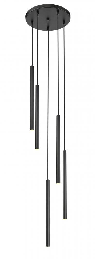 Z-Lite Forest 5 Light Chandelier in Brushed Nickel Finish Model: 919MP24-5R-BN-LED