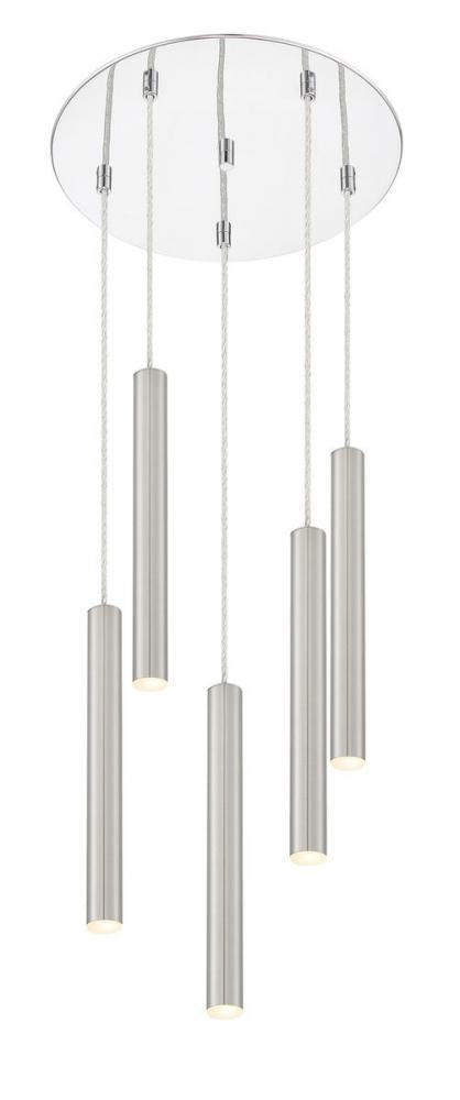 Z-Lite Forest 5 Light Chandelier in Chrome Finish Model: 917MP12-BN-LED-5RCH