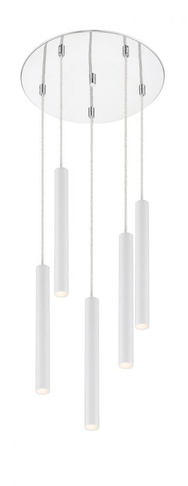 Z-Lite Forest 5 Light Chandelier in Chrome Finish Model: 917MP12-BN-LED-5RCH