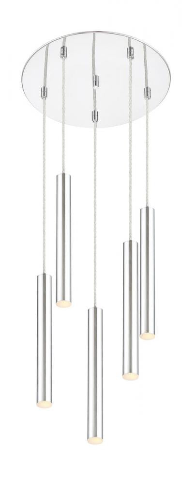 Z-Lite Forest 5 Light Chandelier in Chrome Finish Model: 917MP12-BN-LED-5RCH