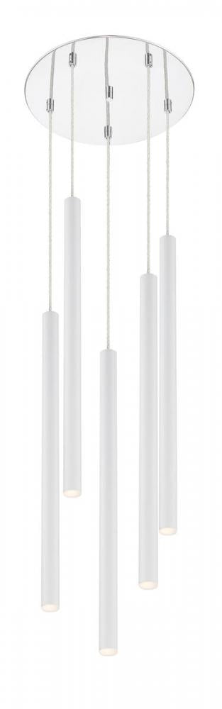 Z-Lite Forest 5 Light Chandelier in Chrome Finish Model: 917MP24-BN-LED-5RCH