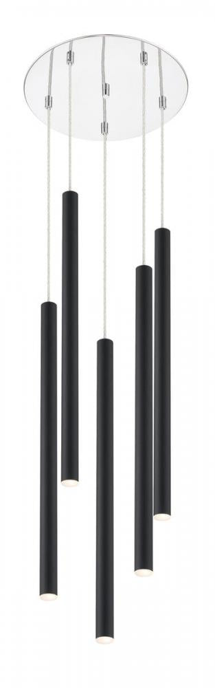 Z-Lite Forest 5 Light Chandelier in Chrome Finish Model: 917MP24-BN-LED-5RCH