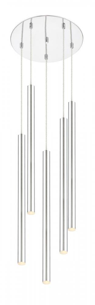 Z-Lite Forest 5 Light Chandelier in Chrome Finish Model: 917MP24-BN-LED-5RCH