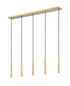 Z-Lite Forest 5 Light Linear Chandelier in Brushed Nickel Finish Model: 919MP12-5L-BN-LED