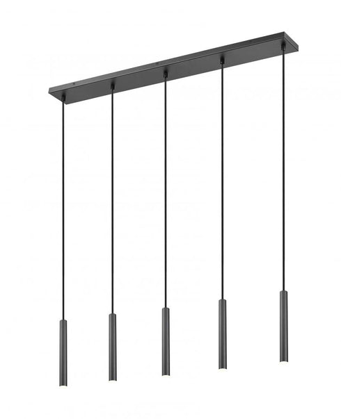 Z-Lite Forest 5 Light Linear Chandelier in Brushed Nickel Finish Model: 919MP12-5L-BN-LED