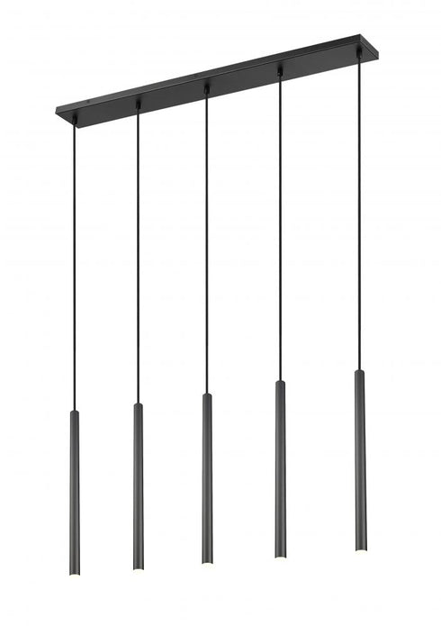 Z-Lite Forest 5 Light Linear Chandelier in Brushed Nickel Finish Model: 919MP24-5L-BN-LED