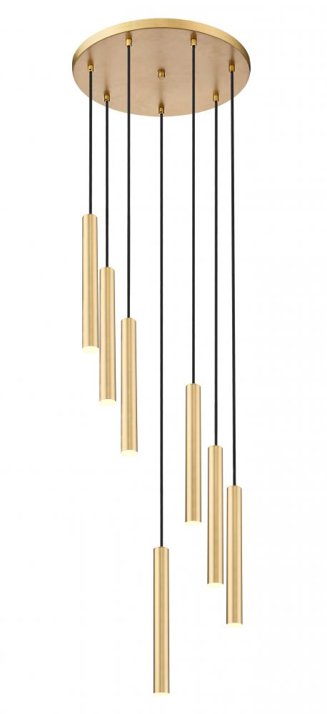 Z-Lite Forest 7 Light Chandelier in Brushed Nickel Finish Model: 919MP12-7R-BN-LED