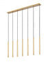 Z-Lite Forest 7 Light Linear Chandelier in Brushed Nickel Finish Model: 919MP24-7L-BN-LED