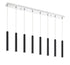 Z-Lite Forest 8 Light Linear Chandelier in Chrome Finish Model: 917MP12-BN-LED-8LCH