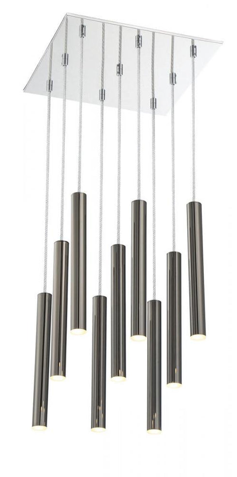 Z-Lite Forest 9 Light Chandelier in Chrome Finish Model: 917MP12-BN-LED-9SCH