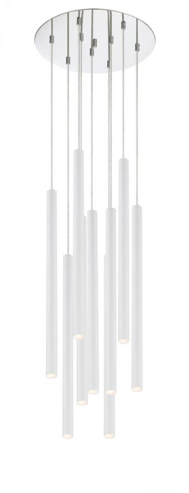 Z-Lite Forest 9 Light Chandelier in Chrome Finish Model: 917MP24-BN-LED-9RCH