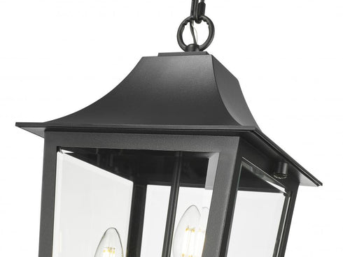 Z-Lite Gannon 3 Light Outdoor Chain Mount Ceiling Fixture in Black Finish Model: 5008CHB-BK