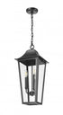 Z-Lite Gannon 3 Light Outdoor Chain Mount Ceiling Fixture in Black Finish Model: 5008CHB-BK