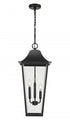Z-Lite Gannon 3 Light Outdoor Chain Mount Ceiling Fixture in Black Finish Model: 5008CHXL-BK