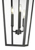 Z-Lite Gannon 3 Light Outdoor Chain Mount Ceiling Fixture in Black Finish Model: 5008CHXL-BK