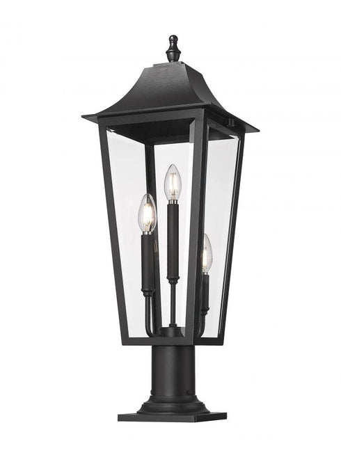 Z-Lite Gannon 3 Light Outdoor Pier Mounted Fixture in Black Finish Model: 5008PHBR-533PM-BK