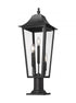 Z-Lite Gannon 3 Light Outdoor Pier Mounted Fixture in Black Finish Model: 5008PHBR-533PM-BK