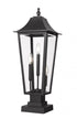 Z-Lite Gannon 3 Light Outdoor Pier Mounted Fixture in Black Finish Model: 5008PHBS-SQPM-BK