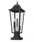 Z-Lite Gannon 3 Light Outdoor Pier Mounted Fixture in Black Finish Model: 5008PHBS-SQPM-BK