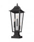 Z-Lite Gannon 3 Light Outdoor Pier Mounted Fixture in Black Finish Model: 5008PHBS-SQPM-BK