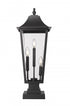Z-Lite Gannon 3 Light Outdoor Pier Mounted Fixture in Black Finish Model: 5008PHBS-SQPM-BK
