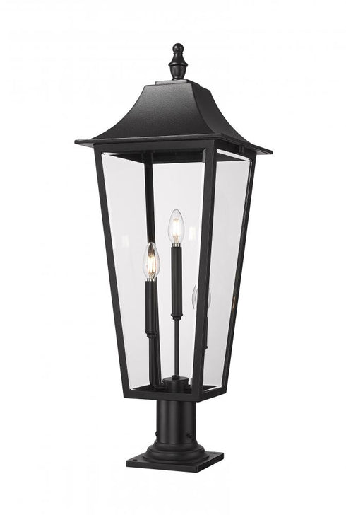 Z-Lite Gannon 3 Light Outdoor Pier Mounted Fixture in Black Finish Model: 5008PHXLR-533PM-BK