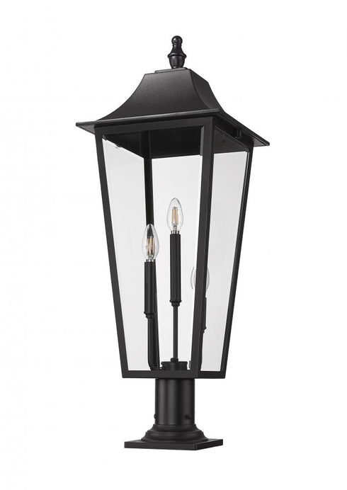Z-Lite Gannon 3 Light Outdoor Pier Mounted Fixture in Black Finish Model: 5008PHXLR-533PM-BK