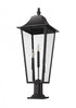 Z-Lite Gannon 3 Light Outdoor Pier Mounted Fixture in Black Finish Model: 5008PHXLR-533PM-BK