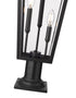Z-Lite Gannon 3 Light Outdoor Pier Mounted Fixture in Black Finish Model: 5008PHXLR-533PM-BK
