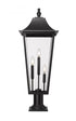 Z-Lite Gannon 3 Light Outdoor Pier Mounted Fixture in Black Finish Model: 5008PHXLR-533PM-BK