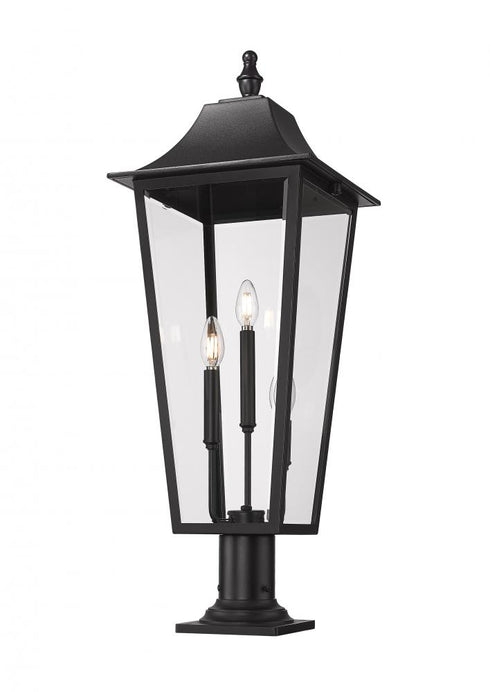 Z-Lite Gannon 3 Light Outdoor Pier Mounted Fixture in Black Finish Model: 5008PHXLR-533PM-BK