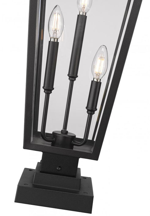Z-Lite Gannon 3 Light Outdoor Pier Mounted Fixture in Black Finish Model: 5008PHXLS-SQPM-BK