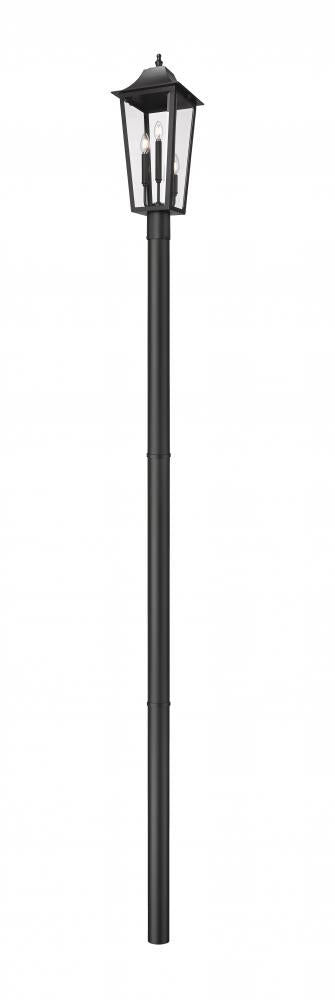 Z-Lite Gannon 3 Light Outdoor Post Mount Fixture in Black Finish Model: 5008PHBR-5009P96-BK