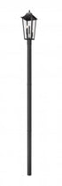 Z-Lite Gannon 3 Light Outdoor Post Mount Fixture in Black Finish Model: 5008PHBR-5009P96-BK