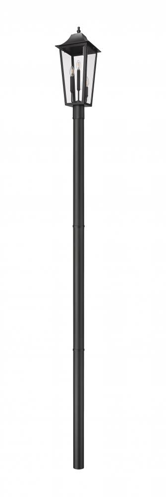 Z-Lite Gannon 3 Light Outdoor Post Mount Fixture in Black Finish Model: 5008PHBR-5009P96-BK