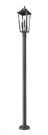 Z-Lite Gannon 3 Light Outdoor Post Mount Fixture in Black Finish Model: 5008PHBR-567P-BK