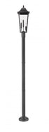 Z-Lite Gannon 3 Light Outdoor Post Mount Fixture in Black Finish Model: 5008PHBR-567P-BK