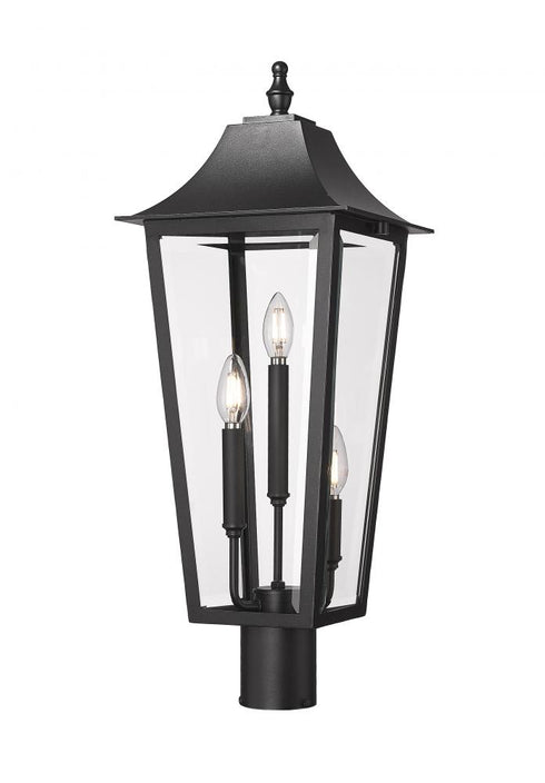 Z-Lite Gannon 3 Light Outdoor Post Mount Fixture in Black Finish Model: 5008PHBR-BK