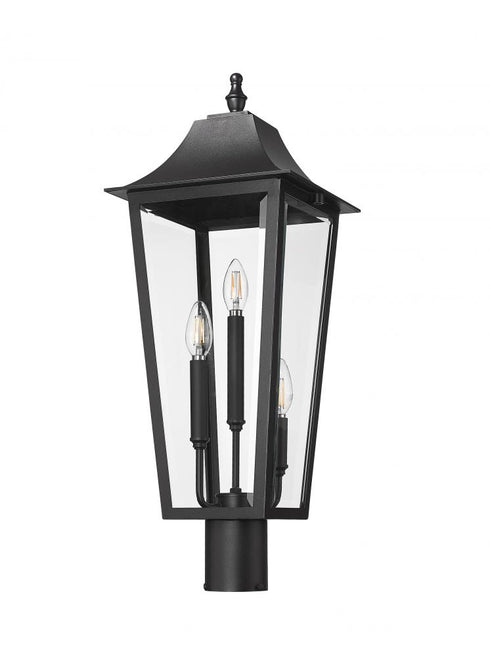 Z-Lite Gannon 3 Light Outdoor Post Mount Fixture in Black Finish Model: 5008PHBR-BK