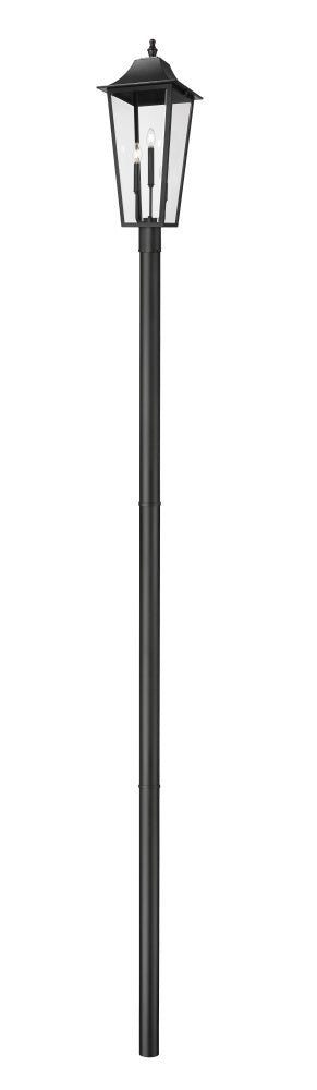 Z-Lite Gannon 3 Light Outdoor Post Mount Fixture in Black Finish Model: 5008PHXLR-5009P120-B