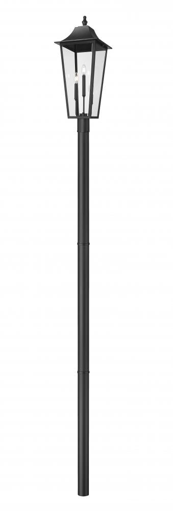 Z-Lite Gannon 3 Light Outdoor Post Mount Fixture in Black Finish Model: 5008PHXLR-5009P96-BK