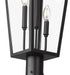 Z-Lite Gannon 3 Light Outdoor Post Mount Fixture in Black Finish Model: 5008PHXLR-5012P-BK