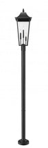 Z-Lite Gannon 3 Light Outdoor Post Mount Fixture in Black Finish Model: 5008PHXLR-5012P-BK