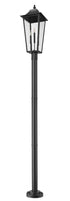 Z-Lite Gannon 3 Light Outdoor Post Mount Fixture in Black Finish Model: 5008PHXLR-5012P-BK