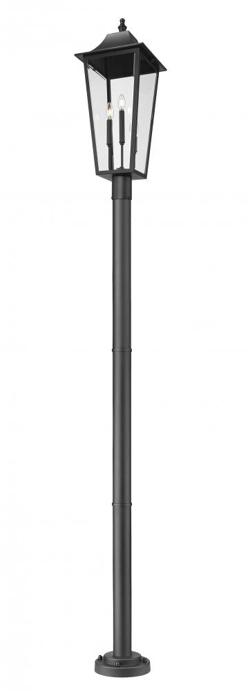 Z-Lite Gannon 3 Light Outdoor Post Mount Fixture in Black Finish Model: 5008PHXLR-567P-BK