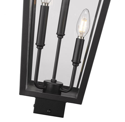 Z-Lite Gannon 3 Light Outdoor Post Mount Fixture in Black Finish Model: 5008PHXLS-BK