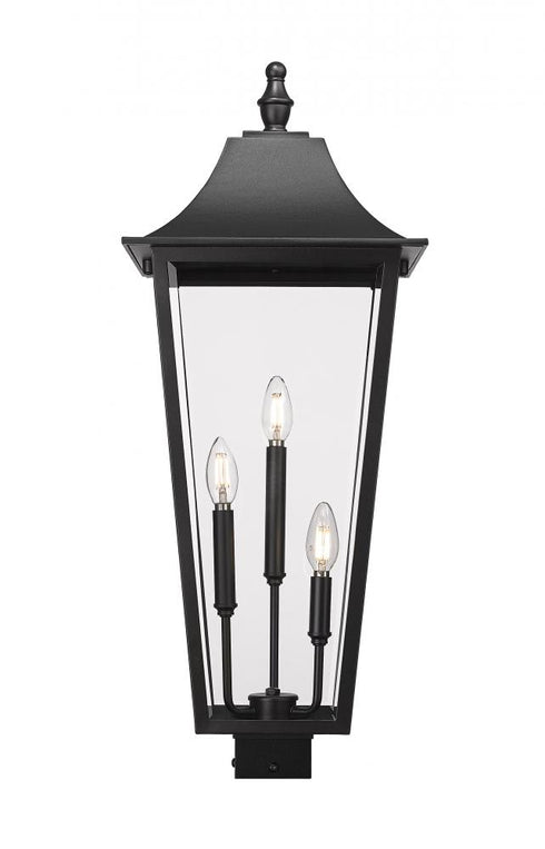 Z-Lite Gannon 3 Light Outdoor Post Mount Fixture in Black Finish Model: 5008PHXLS-BK