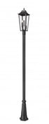 Z-Lite Gannon 3 Light Outdoor Post Mounted Fixture in Black Finish Model: 5008PHBR-5011P-BK